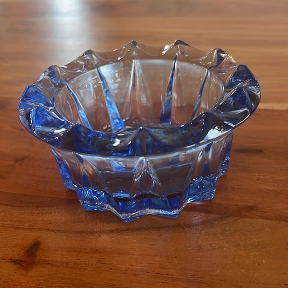 Vintage Japanese Periwinkle Glass Bowl or Ashtray - Picture 1 of 7